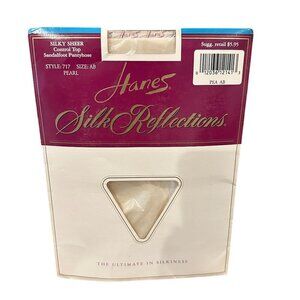Hanes Silk Reflections Silky Sheer Control Top Sandalfoot Pantyhose Pearl Size A